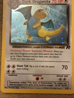Pokemon TCG Dark Dragonite Holo Rare Card 5/82 Team Rocket Series - Image 3