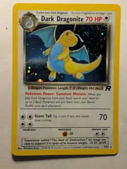 Pokemon TCG Dark Dragonite Holo Rare Card 5/82 Team Rocket Series - Image 1