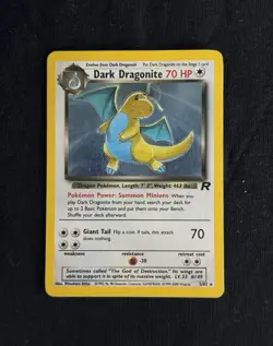 Pokemon Dark Dragonite TCG Team Rocket Holo Rare Card 5/82 Excellent - Image 1