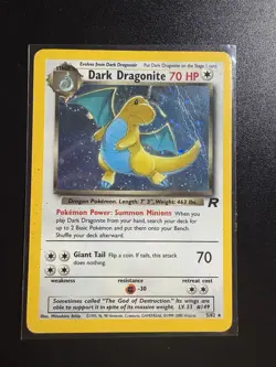 Pokemon TCG Dark Dragonite Holo Rare Card 5/82 Team Rocket Unlimited Damaged - Image 1