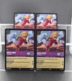 Disney Lorcana Dash Parr - Lava Runner 61/204 Wilds Unknown Super Rare 4 Cards - Image 1