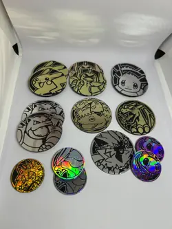 Pokemon TCG Official Coins Jumbo and Standard Lots 1-5 combined. - Image 1