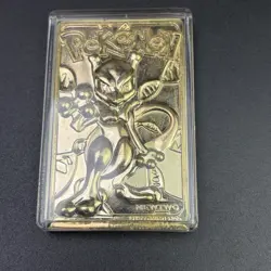 1999 Burger King Mewtwo Pokemon 23K Gold Plated Card With Box COA Vintage - Image 4