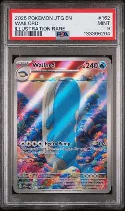 Pokemon TCG Journey Together Wailord 162/159 Illustration Rare PSA MT 9 - Image 3