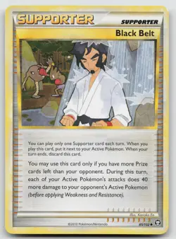 Black Belt 85/102 (Fighting Hitmonchan & Hitmonlee) HGSS Triumphant Pokemon LP - Image 1