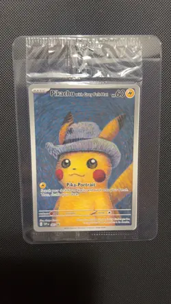 Pokemon x Van Gogh: Pikachu with Grey Felt Hat - 085 Promo Card - Sealed - Image 1