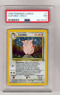 1999 WOTC Pokemon Game Jungle Set Clefable Holo 1/64 PSA 7 NEARMINT - Image 1
