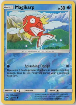 Magikarp 32/147 Common Burning Shadows Pokemon Reverse Holo Lightly Played - Image 1