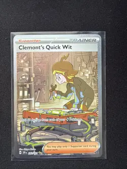 Pokemon TCG Clemont's Quick Wit Surging Sparks Card 243/191 SIR - Image 1