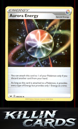 Aurora Energy 186/202 Pokemon Uncommon SWSH01: Sword & Shield Base Set Card NM - Image 1