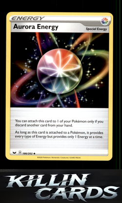 Aurora Energy 186/202 Pokemon Uncommon SWSH01: Sword & Shield Base Set Card LP - Image 1