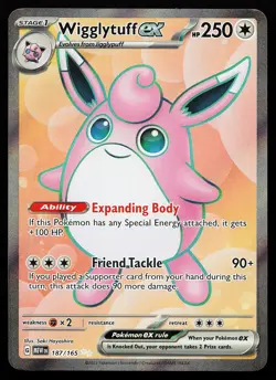 Wigglytuff ex 187/165 Ultra Rare 151 Pokemon Card - Image 1