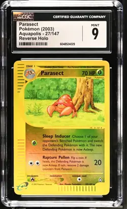 Pokemon Aquapolis PARASECT Reverse Holo CGC 9 (4029) Graded Power - Image 1