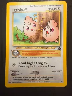 2001 Igglybuff 36 Wizards Black Star Pokemon League Promo [LP] - Image 1