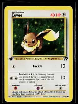 Eevee 55/82 Common Team Rocket Pokemon 1ST EDITION LP+ 526-1 - Image 1