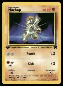 Machop 59/82 Common Team Rocket Pokemon 1st Edition LP - Image 1