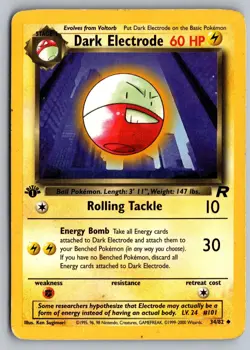 Dark Electrode 34/82 Uncommon Team Rocket Pokemon 1st Edition Moderately Played - Image 1