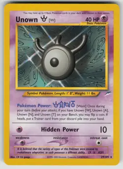 Unown [W] 29/105 Rare Neo Destiny Pokemon Unlimited Near Mint - Image 1