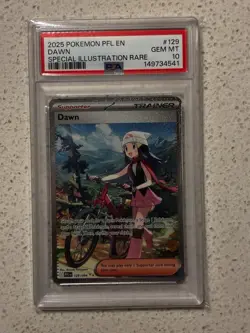 2025 POKEMON PFL EN-PHANTASMAL FLAMES #129 DAWN SPECIAL ILLUSTRATION RARE PSA 10 - Image 1