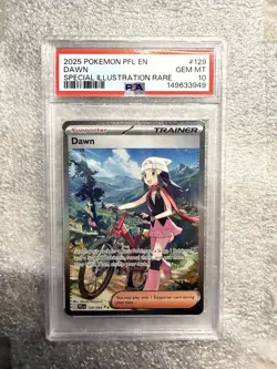 2025 POKEMON PFL EN-PHANTASMAL FLAMES SPECIAL ILLUSTRATION RARE #129 DAWN PSA 10 - Image 1