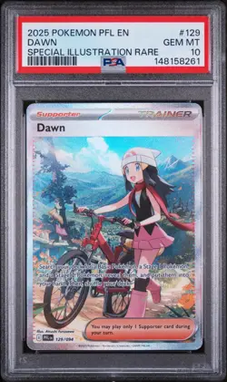 PSA 10 2025 POKEMON PFL EN-PHANTASMAL FLAMES #129 DAWN SPECIAL ILLUSTRATION RARE - Image 1