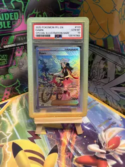 Pokemon 2025 PFL EN-PHANTASMAL FLAMES SPECIAL ILLUSTRATION RARE #129 DAWN PSA 10 - Image 1