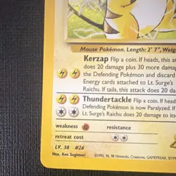 Pokemon TCG Lt. Surge's Raichu 11/132 Gym Challenge Holo Rare 80 HP 2000 - Image 5
