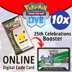 250 x Pokemon PTCGO Live TCG 25th Celebrations Booster ONLINE Code Cards Lot - Image 1
