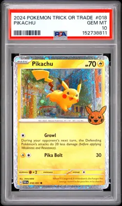 Pokemon TCG Cosmos Pikachu Card 018/091 Halloween Trick or Trade 2024 - Image 1