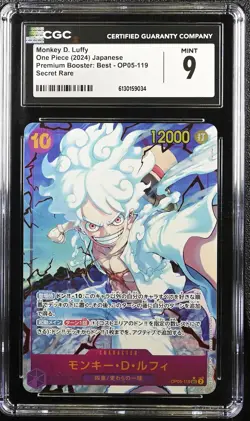 Monkey D. Luffy OP05-119 CGC 9 Mint Premium Booster: Best One Piece Card - Image 1
