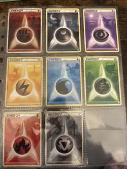 Heart gold Soul silver Energy Card Set. All 8 Darkness, Psychic, Grass, Water++ - Image 1