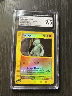 CGC 9.5 MINT+ Machop 2002 Expedition 117/165 Reverse Holo Pokemon Card - Image 1