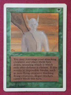 Magic The Gathering UNLIMITED CAMOUFLAGE green card MTG - Image 1