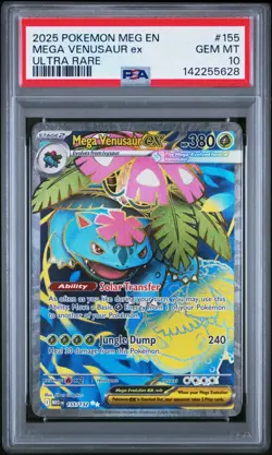 2025 Pokemon Mega Evolution Venusaur ex Ultra Rare 155/132 PSA 10 GEM MINT - Image 1
