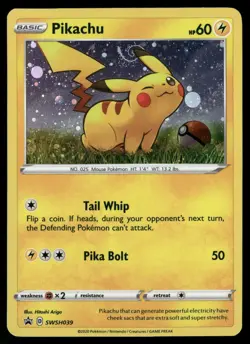 Pikachu SWSH039 Holo *COSMO SWIRL* Sword & Shield Promo Pokemon NM/M - Image 1