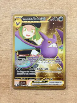 Pokemon TCG Team Rocket's Crobat EX 242/182 Destined Rivals Hyper Rare Gold NM - Image 1