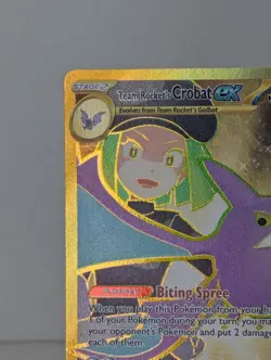 Pokemon TCG Team Rocket's Crobat Ex 242/182 Gold Hyper Rare Destined Rivals M/NM - Image 3
