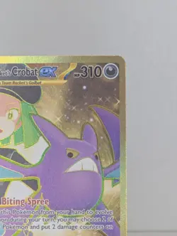 Pokemon TCG Team Rocket's Crobat Ex 242/182 Gold Hyper Rare Destined Rivals M/NM - Image 4
