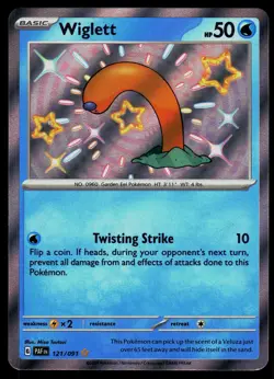 Wiglett 121/091 Paldean Fates Shiny Rare Pokemon - Image 1
