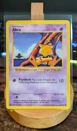 Pokemon Shadowless Abra Base Set 43/102 LP - Image 1
