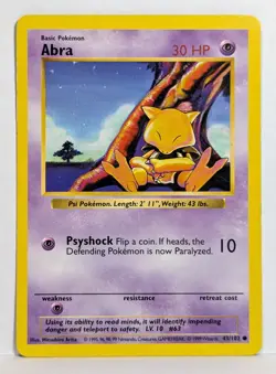 Pokemon Shadowless Abra Base Set 43/102 LP - Image 2