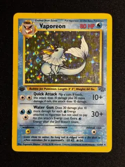 1999 Pokemon Jungle Vaporeon #12/64 1st Edition HOLO RARE - LP/MP - Image 1