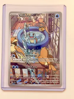 Pokemon Squirtle IR Holo 148/142 Stellar Crown Illustration RARE NM - Image 2