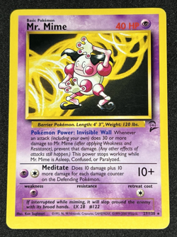 Mr. Mime 27/130 Base Set 2 WOTC Non Holo Rare Pokemon Card LP - Image 1