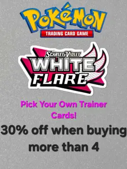 White Flare Trainer Pokemon Cards Pick Your Own - Image 1