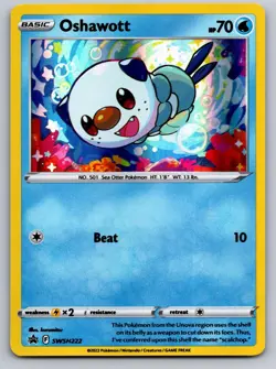 Oshawott (Cosmo Holo) SWSH222 Holo Promo Sword & Shield Promo Pokemon Holo NM - Image 1
