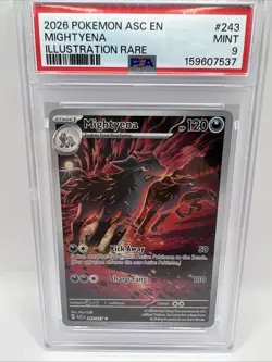 2026 Pokemon ASC EN Mightyena Illustration Rare PSA 9 Mint 243/217 - Image 1