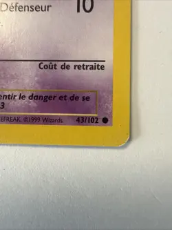 1999 French Base Set 1st Edition Abra Pokemon #43 - Image 4