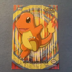 Charmander #04 10 of 10 Pokemon Topps TV Animation Edition Sticker LP - Image 1