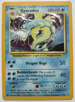 Pokemon Gyrados Holo Card Base Set 6/102 - Image 1